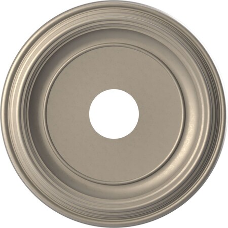 PVC Medallion (Canopies up to 9 1/2"), 16"OD x 3 1/2"ID x 1 3/8"P, Metallic Silver Metallic